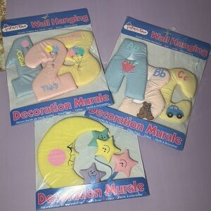 NWT Vintage Infantino Wall Hanging Set Decoration Mural 3D Baby Nursery Boy Girl